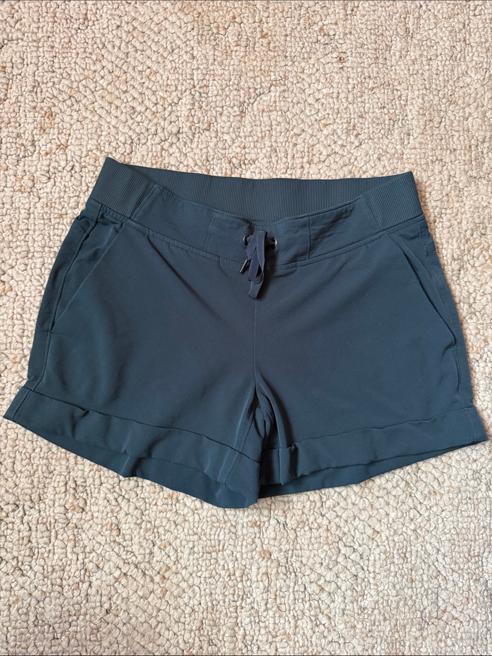 Athleta Women's Dark Teal Athletic Shorts with Drawstring